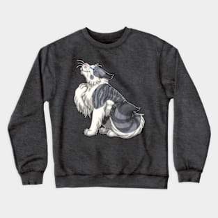 Grey Bicolor Tabby Longhair Crewneck Sweatshirt